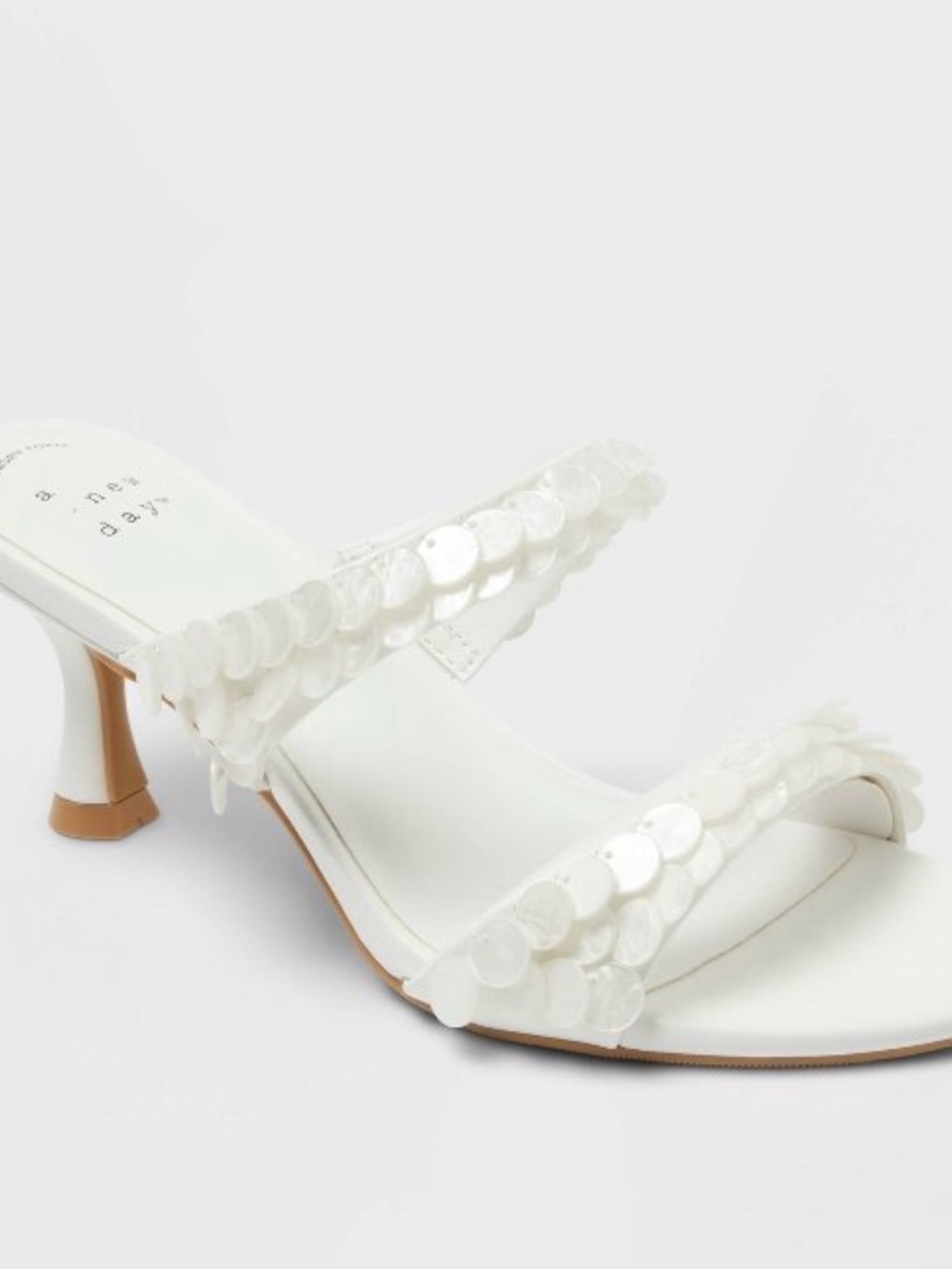 NWT sequin white heels!